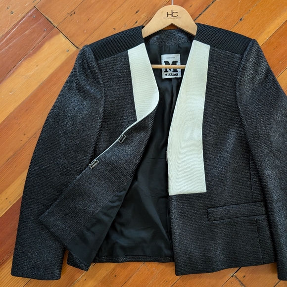 M Missoni size 40 black and white blazer - Picture 2 of 3